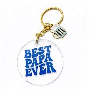 Gold and Blue Key Holder with Beer Mug Charm